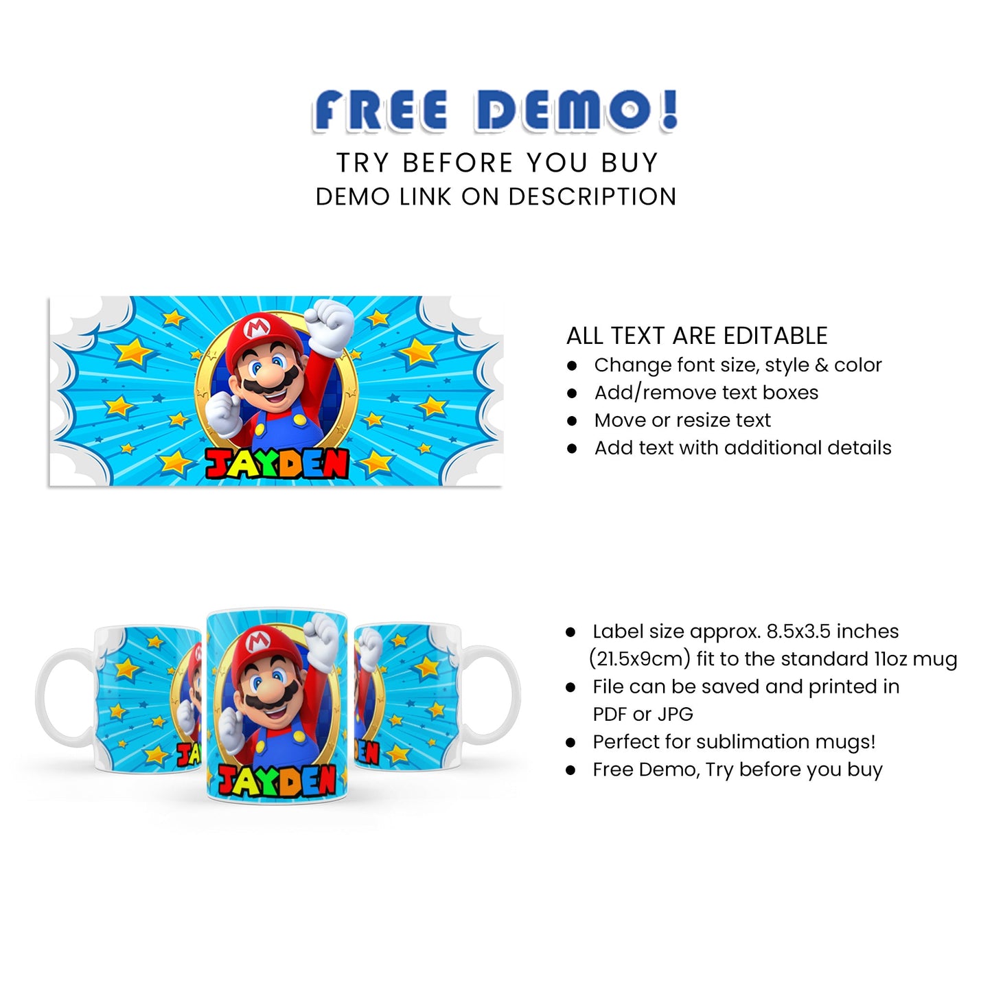 Super Mario Sublimation Mug - The Perfect Gift for Any Super Mario Fan