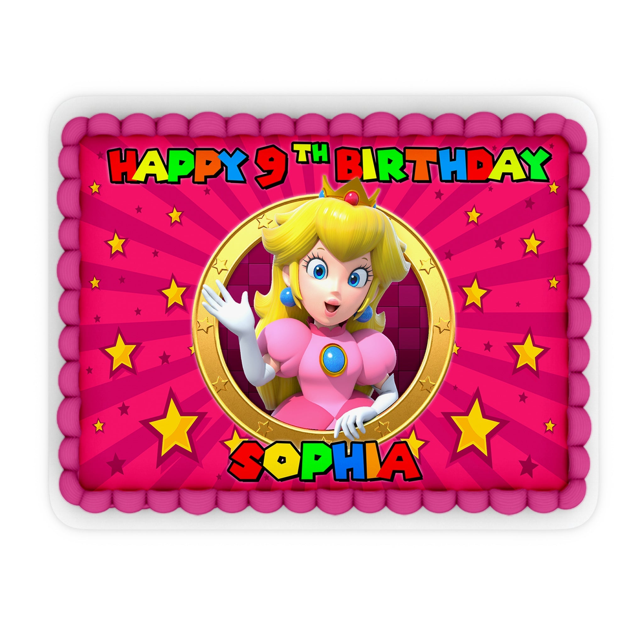 Rectangle Super Mario Princess Peach Personalized Cake Images - Add a ...