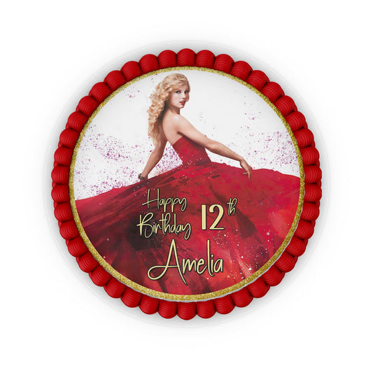 Round Taylor Swift Personalized Cake Images for Special Occasions