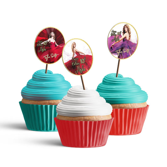 Taylor Swift Personalized Cupcakes Toppers for Sweet Treats