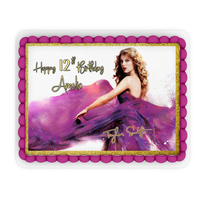 Rectangle Taylor Swift Personalized Cake Images for Unique Celebrations