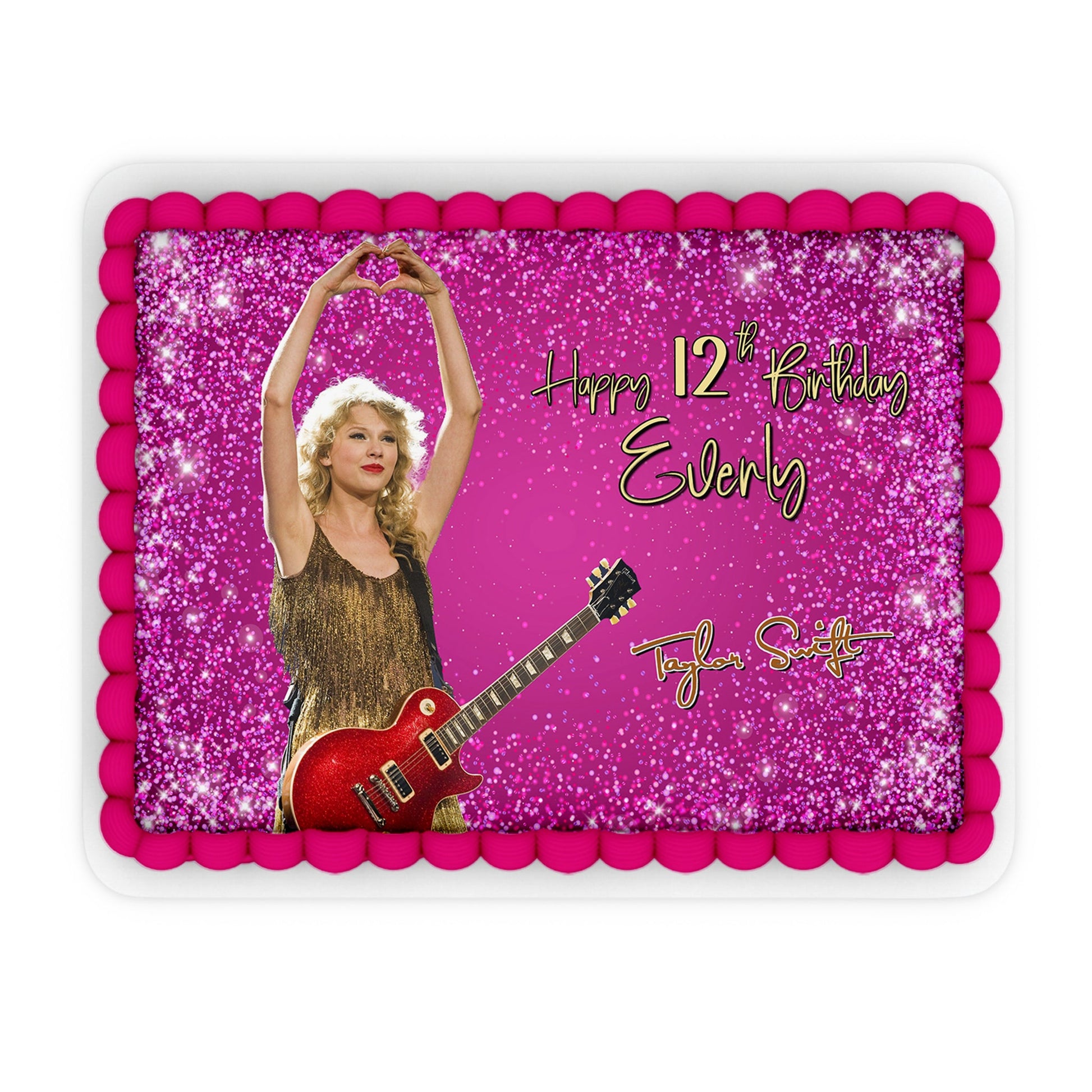 Rectangle Taylor Swift Personalized Cake Images for Unique Celebrations