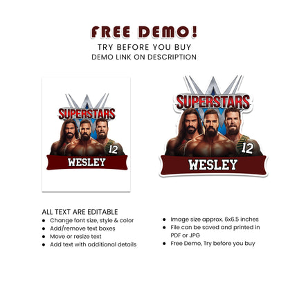 Personalized WWE WrestleMania Cake Toppers - Unique, Customizable, Perfect for Wrestling Fans