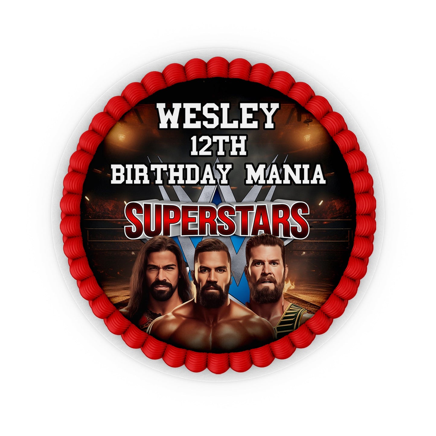 Round WWE personalized cake images