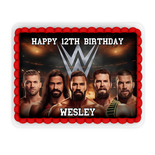 Rectangle WWE personalized cake images