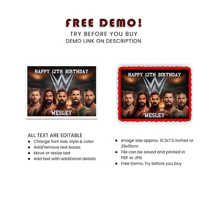 Rectangle Personalized WWE WrestleMania Cake Images - Add a Wrestling Touch to Your Cake