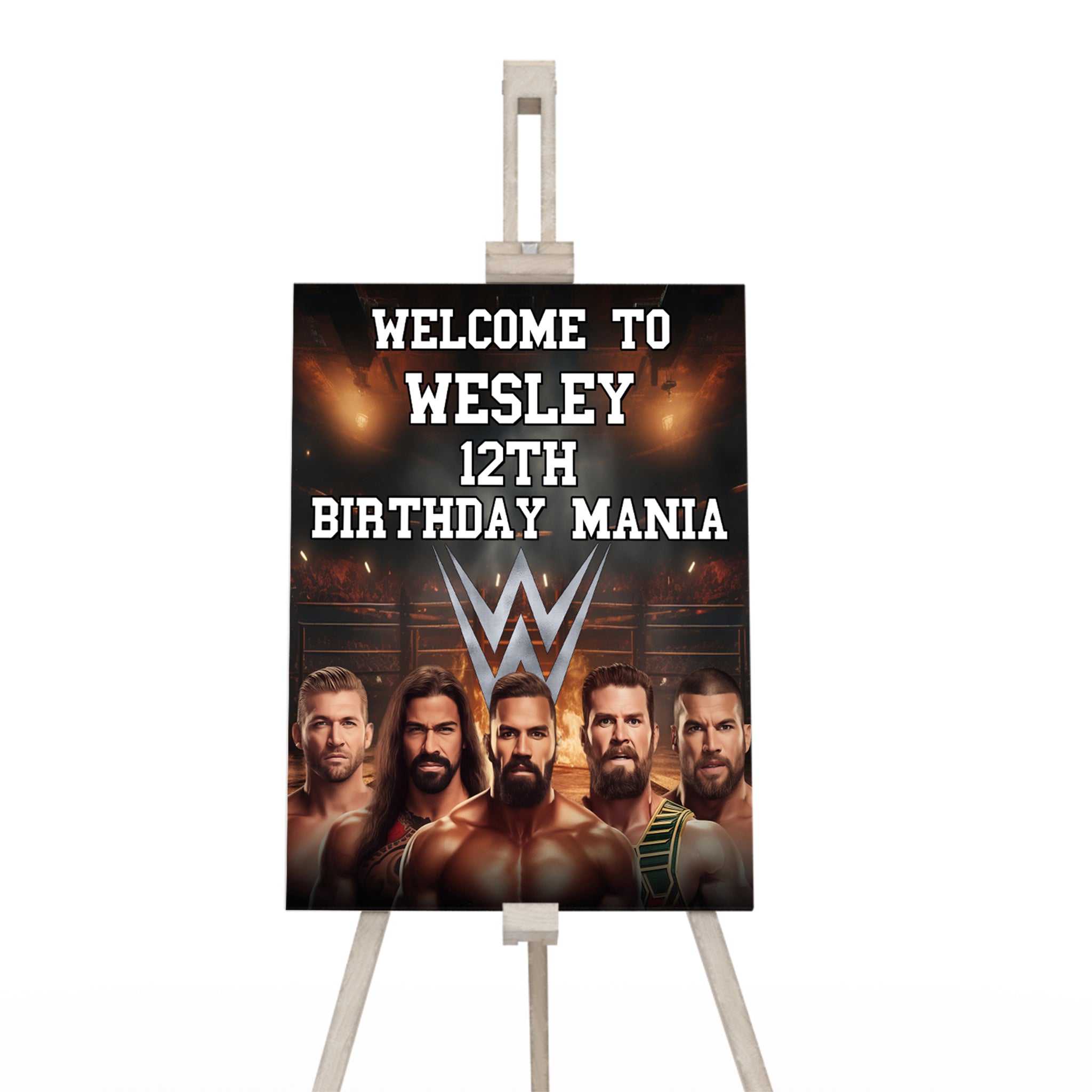 Welcome to WWE WrestleMania Sign - Make Your Guests Feel Welcome – PartyDaz