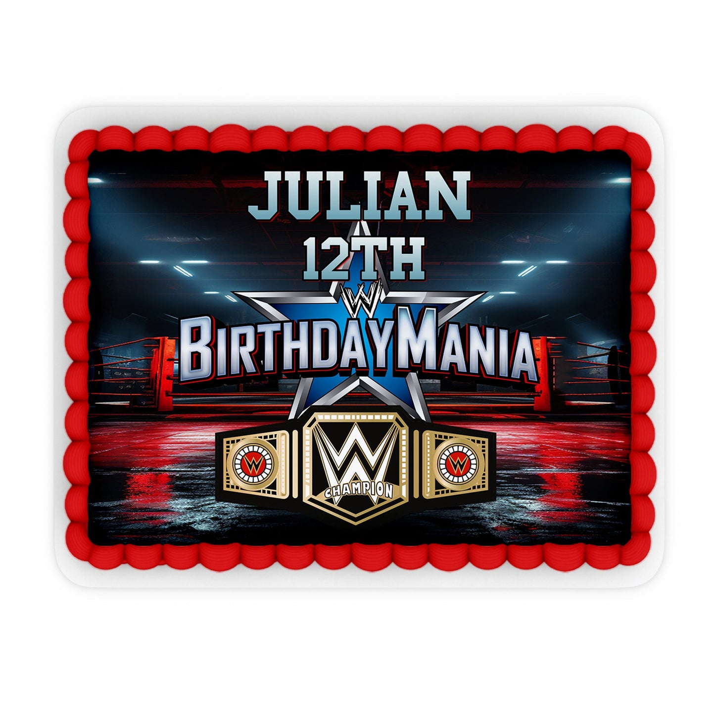 Rectangle WWE personalized cake images