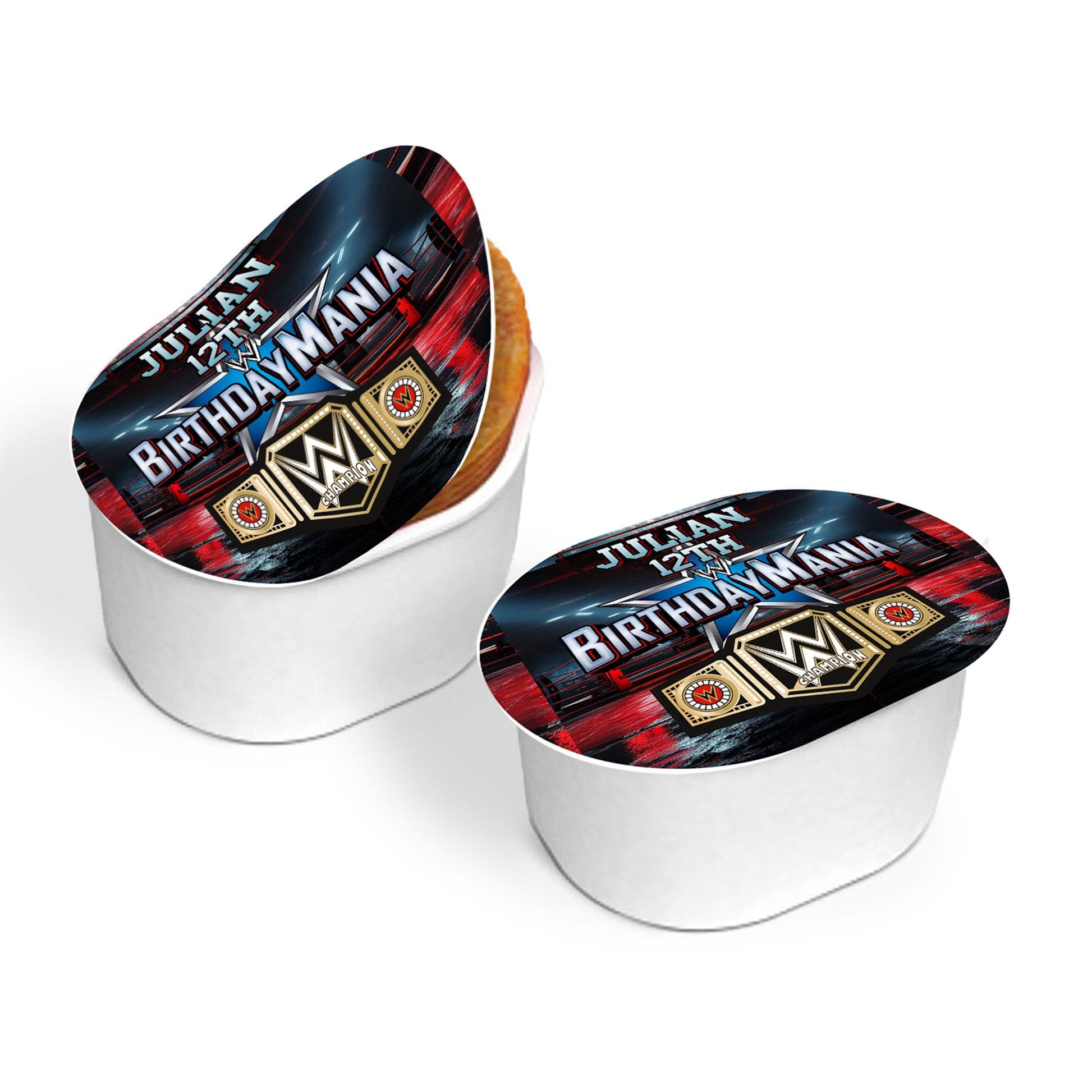 WWE Birthday Mania themed mini Pringles label