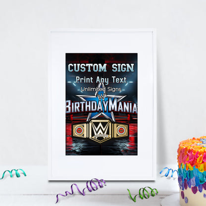 WWE WrestleMania Birthday Decorations, WWE Party Supplies, Royal Rumble, Pro Wrestling, WWE WrestleMania SVG