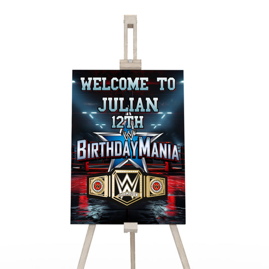 WWE themed welcome sign