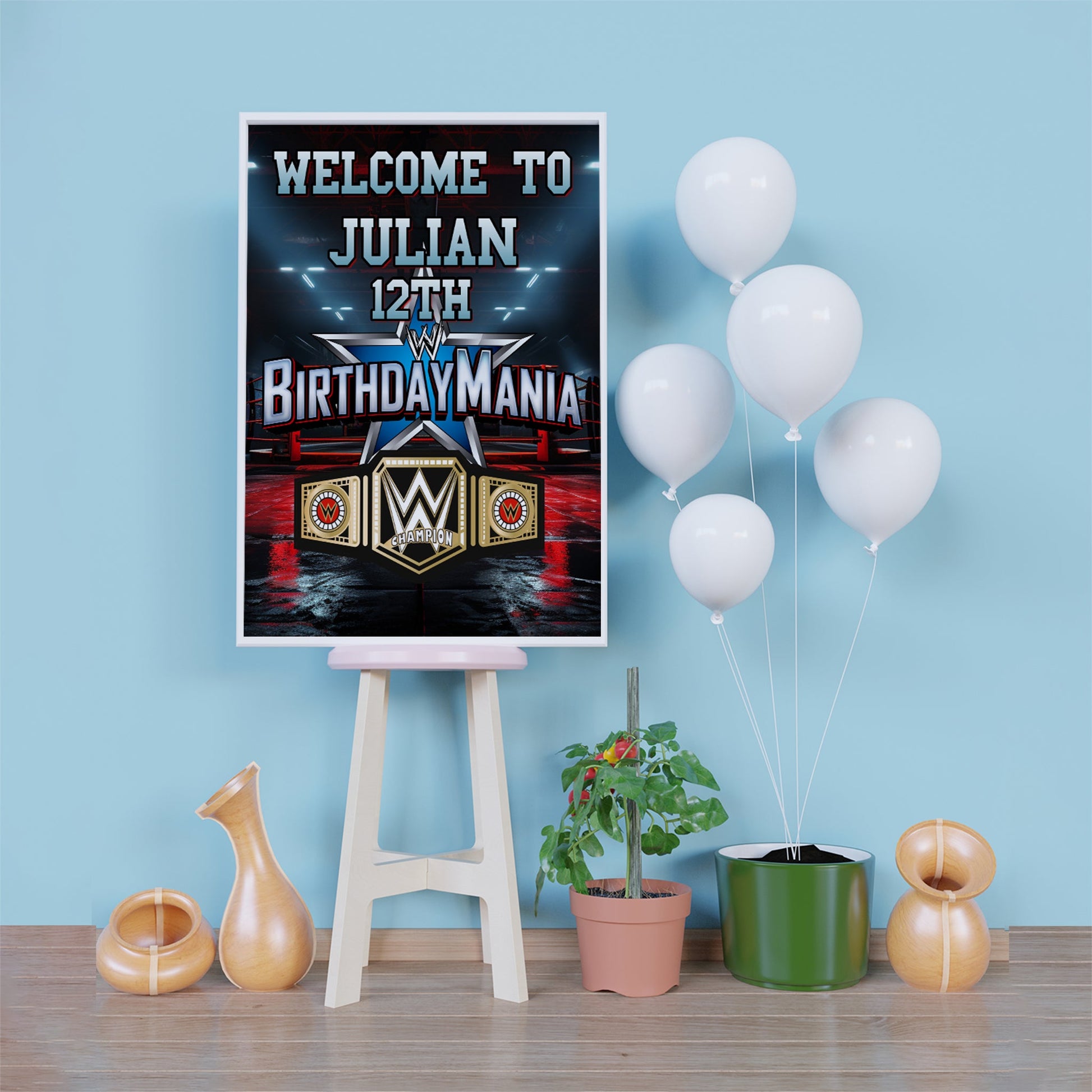 Welcome to WWE WrestleMania Sign - Make Your Guests Feel Welcome – PartyDaz